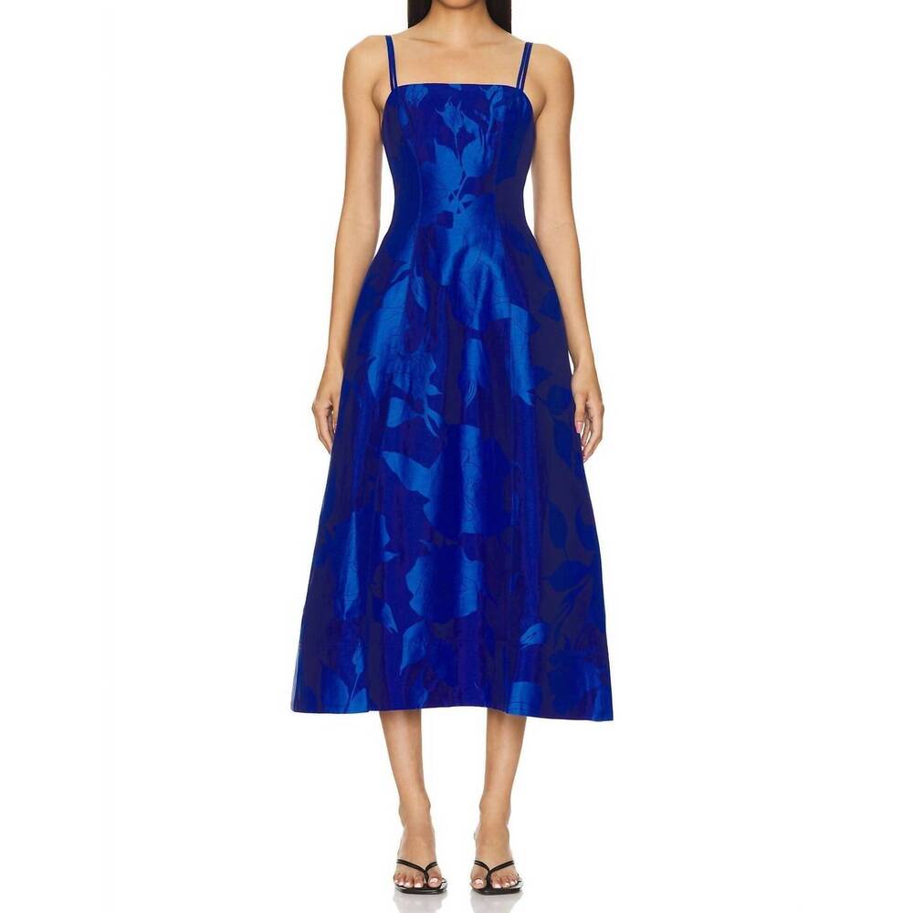 NEW AJE. belonging flared midi dress in electric rose